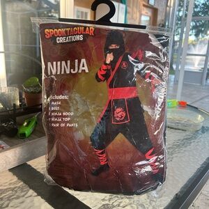 •NWT Adult Men’s Ninja Costume Size Large Mask Belt Ninja Hood Ninja Top